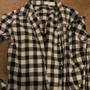 Checkered long sleeve button up
